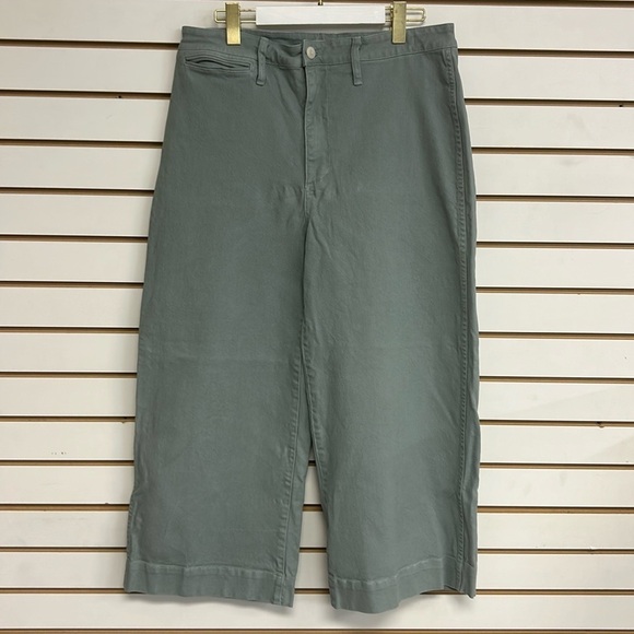 Madewell Slim Emmett Wide-Leg Crop Pants size 32 EUC Greenish Gray‎ - Picture 1 of 10